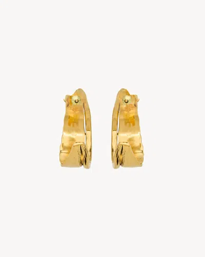 Saint Laurent Large Cassandre Earrings In Metal In Yellow