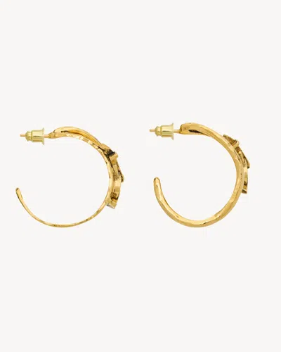 Saint Laurent Large Cassandre Earrings In Metal In Yellow