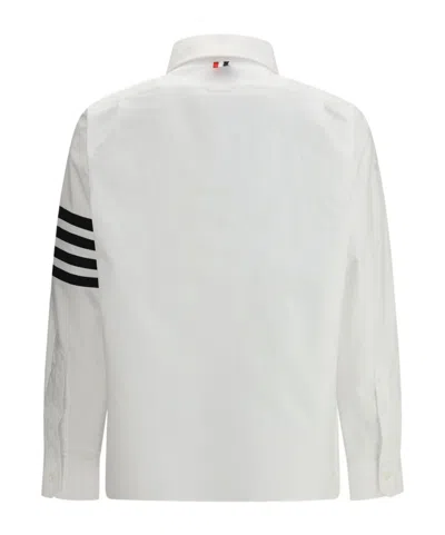 Thom Browne Grey Funmix Checked Cotton Shirt In Medium Blue