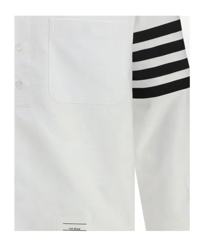 Thom Browne Grey Funmix Checked Cotton Shirt In Medium Blue
