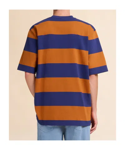 Marni Crew Neck Striped Short Sleeve T Shirt In Multi