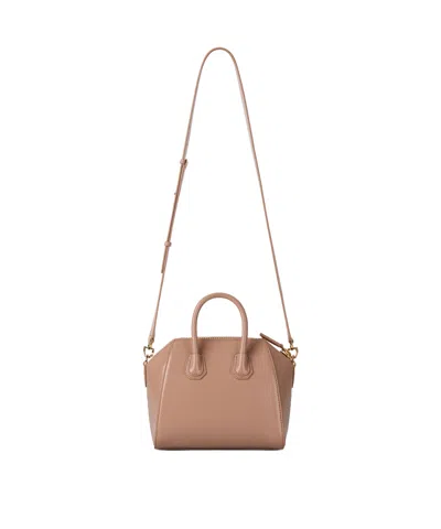 Givenchy Womens Blush Pink Gold Antigona Mini Leather Top Handle Bag In Brown