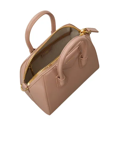 Givenchy Womens Blush Pink Gold Antigona Mini Leather Top Handle Bag In Brown