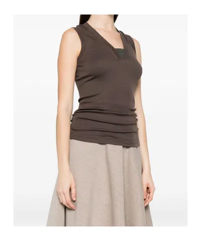 Brunello Cucinelli V-neck Vest In Brown