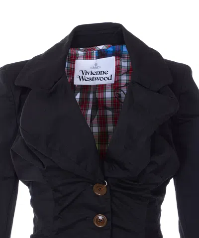 Vivienne Westwood Tailored Black Jacket With Notched Lapel And Flared Hem