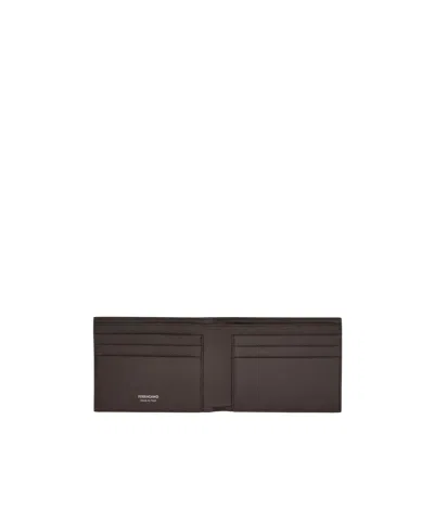 Ferragamo Leather Wallet Micro Gancio Wallets Brown In Brown