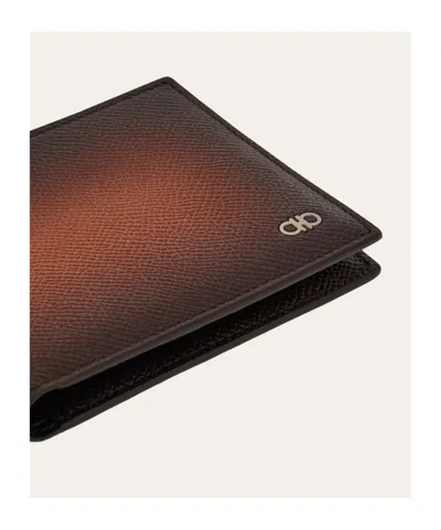 Ferragamo Leather Wallet Micro Gancio Wallets Brown In Brown
