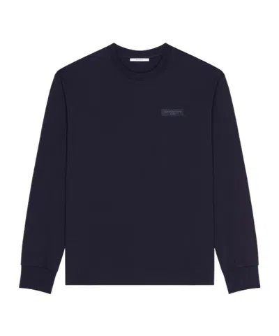 Givenchy Basic Cotton Crewneck Sweatshirt In Blue