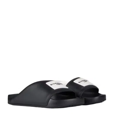 Givenchy Label Flat Slip-on Mules In Black