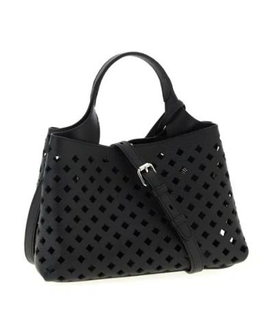 Tod's Apa Openwork Micro Handbag In Black