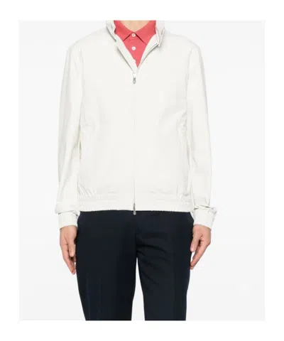 Brunello Cucinelli High Collar Jacket In Neutral