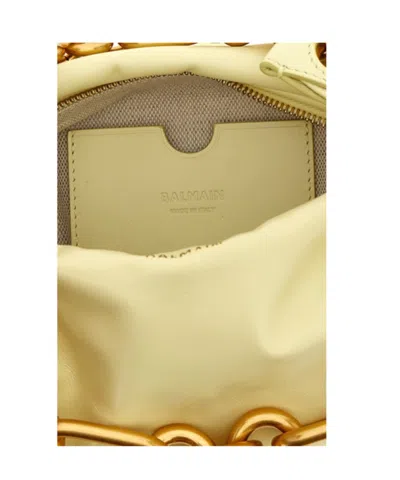 Balmain Sync Mini Chain Handbag Padlock Detail In Purple