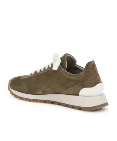 Brunello Cucinelli Suede Sneakers With Iconic Jewel Application In Multi