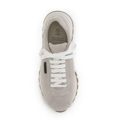 Brunello Cucinelli Lace-up Sneakers In Neutral