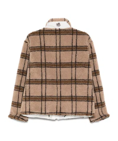Ranra Checked Teddy Jacket In Brown