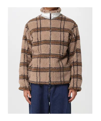 Ranra Checked Teddy Jacket In Brown