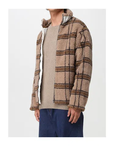 Ranra Checked Teddy Jacket In Brown