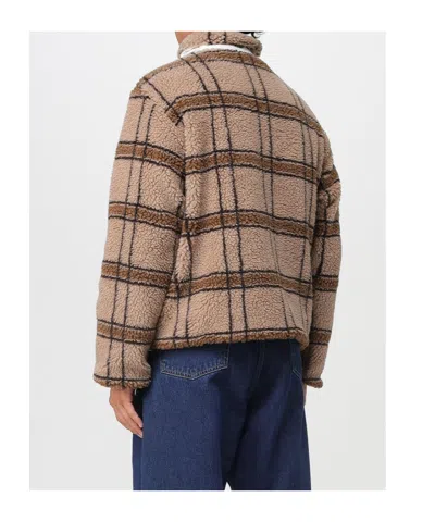 Ranra Checked Teddy Jacket In Brown