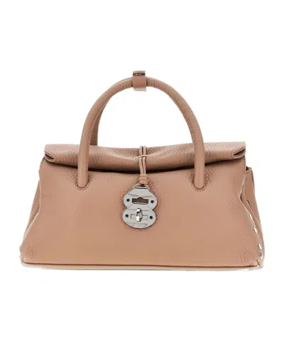 Zanellato Dotta Centauro Small Leather Handbag In Brown
