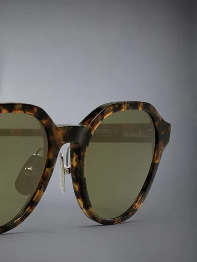 Thom Browne Eyewear Oval Frame Sunglasses In Brown