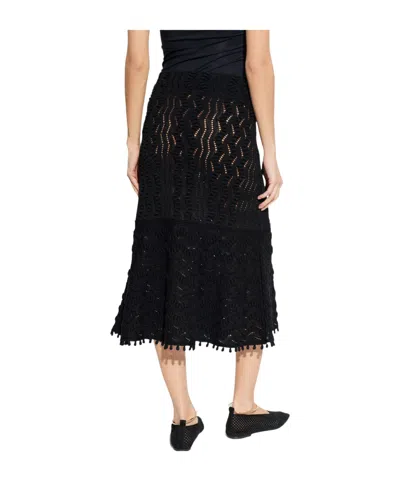 Jil Sander Crochet Midi Skirt In Black