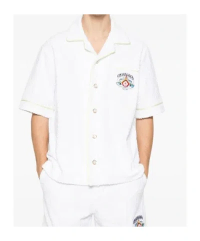 Casablanca C.p.company Black Elastane Trousers In White