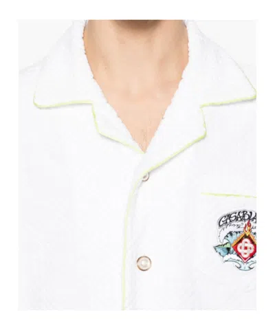 Casablanca C.p.company Black Elastane Trousers In White