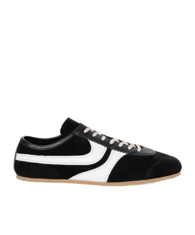 Dries Van Noten Sneakers Contrast Stitching Low Top Rubber Sole In Black