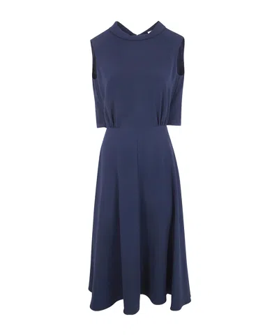 Aspesi Draped-panel Midi Dress In Blue