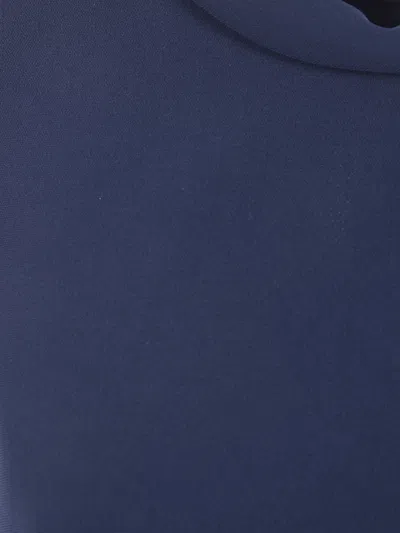 Aspesi Draped-panel Midi Dress In Blue