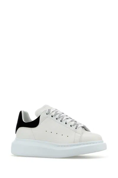 Alexander Mcqueen Black And White Low Top Sneakers With Logo Lettering On The Tongue And Contrasting Heel With Logo Le In White