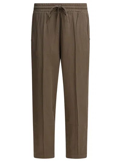 Altum Drawstring Side-panel Trousers In Brown
