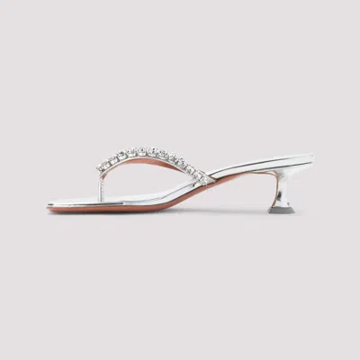 Amina Muaddi Gigi Thong Mirror In Silver