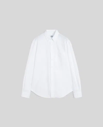 Aspesi Box Cut Cotton Poplin Shirt In White
