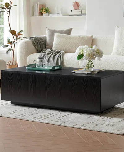Hudson & Canal Paxton 48" Wide Rectangular Coffee Table In Black