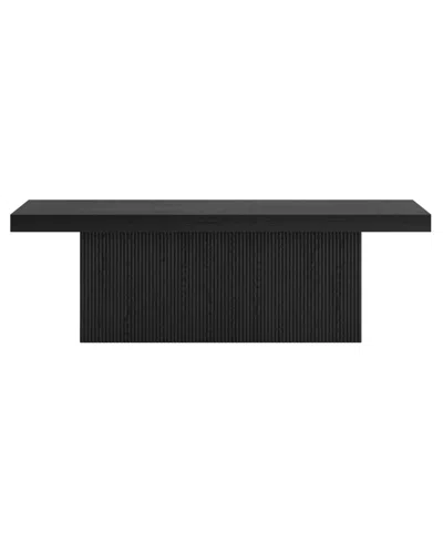Hudson & Canal Torren 48" Wide Rectangular Fluted Coffee Table In Black