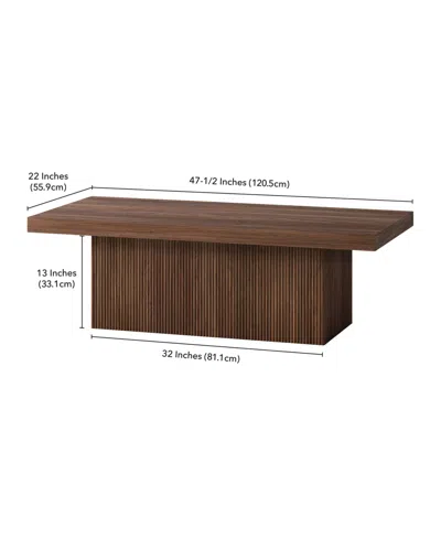 Hudson & Canal Torren 48" Wide Rectangular Fluted Coffee Table