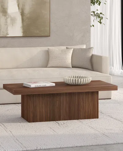 Hudson & Canal Torren 48" Wide Rectangular Fluted Coffee Table