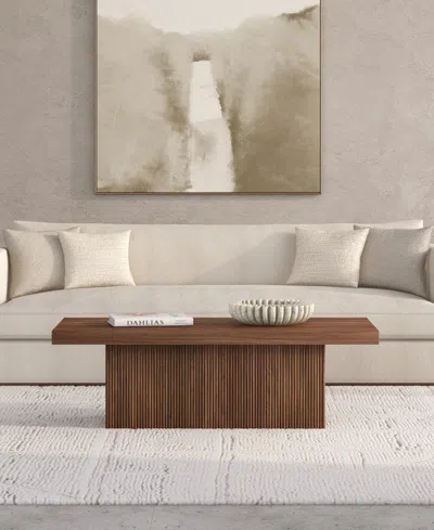 Hudson & Canal Torren 48" Wide Rectangular Fluted Coffee Table