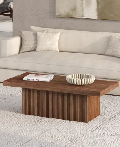 Hudson & Canal Torren 48" Wide Rectangular Fluted Coffee Table