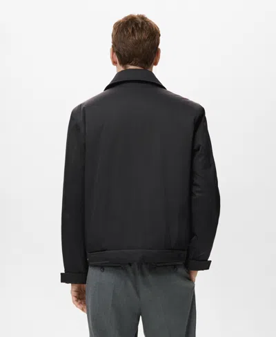 Mango Men's Pockets Water-repellent Jacket In Black