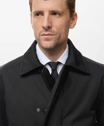 Mango Men's Pockets Water-repellent Jacket In Black