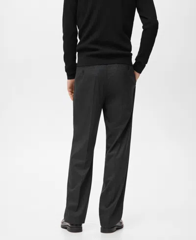 Mango Relaxed Fit Pleated Pants In Black