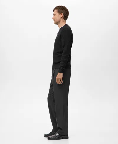 Mango Relaxed Fit Pleated Pants In Black