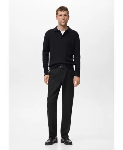 Mango Relaxed Fit Pleated Pants In Black