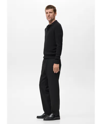Mango Relaxed Fit Pleated Pants In Black