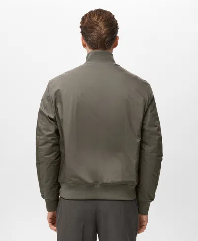 Mango Men's Water-repellent Bomber Jacket In Gray