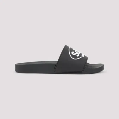 Balenciaga Rubber Slippers In Black