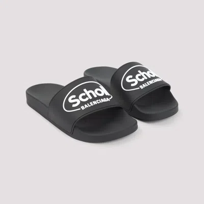 Balenciaga Rubber Slippers In Black