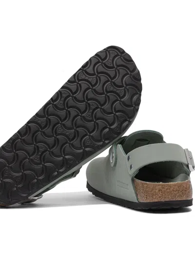 Birkenstock Sage Coloured Suede Tokyo Slipper In Animal Print